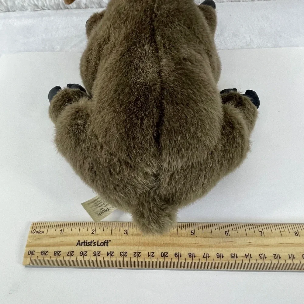 JAAG Plush Moose Stuffed Animal Brown Soft Forest Wildlife Lying Down 12 Inch